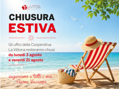 Chiusura estiva uffici Cooperativa Edificatrice La Vittoria dal 3 al 21 agosto 2026